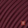 Textilkabel Pendellampe Bordeaux-Rot, Textilkabel mit Lampenfassung aus Thermoplast mit Schalter und Eurostecker