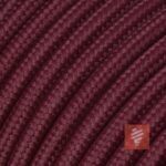 Textilkabel Pendellampe Bordeaux-Rot, Textilkabel mit Lampenfassung aus Thermoplast mit Schalter und Eurostecker