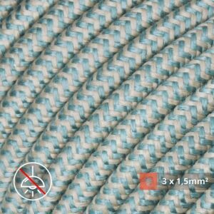 textilkabel stoffkabel schlauchleitung stoffummantelt textilummantelt pvc-kabel rundkabel h03vv-f 3g 0.75 3x1.5mm 3-adrig dreiadrig leinen-grün braun