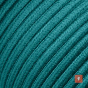 textilkabel stoffkabel schlauchleitung stoffummantelt textilummantelt pvc-kabel rundkabel h03vv-f 3g 0.75 3x0.75mm 3-adrig dreiadrig petrol