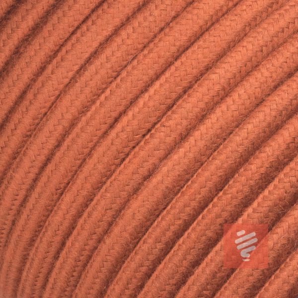 textilkabel stoffkabel schlauchleitung stoffummantelt textilummantelt pvc-kabel rundkabel h03vv-f 3g 0.75 3x0.75mm 3-adrig dreiadrig rostbraun