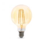 Dekorative E27 LED Filament Lampe, Gold Getönt, Lange Filamente, 3.5W 2100 Kelvin, Extra Warm 320lm, Kolbenform G95