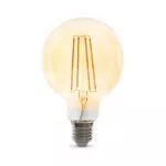 Dekorative E27 LED Filament Lampe, Gold Getönt, Lange Filamente, 3.5W 2100 Kelvin, Extra Warm 320lm, Kolbenform G95