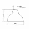 Dimensionen für Lampenschirm Emaille Relight Bell 13, 5cm