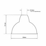 Dimensionen für Lampenschirm Emaille Relight Bell 13, 5cm