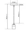 Dimensionen für Pendelleuchte Vintage Mill Deckenbaldachin Textilkabel und Lampenfassung 0.5 meter