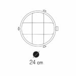 Dimensionen für Relight Helios - Große E27 Outdoor-Leuchte aus massivem Messing mit Flügelmüttern