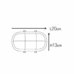 Dimensionen für Relight Phoenix - E27 Outdoor-Bulkhead-Leuchte, mit Flügelmuttern