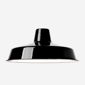 Einfacher Emaille Lampenschirm 36cm, Schwarz