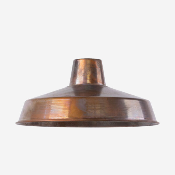 Einfacher Kupferblech Lampenschirm, 36cm Patiniert