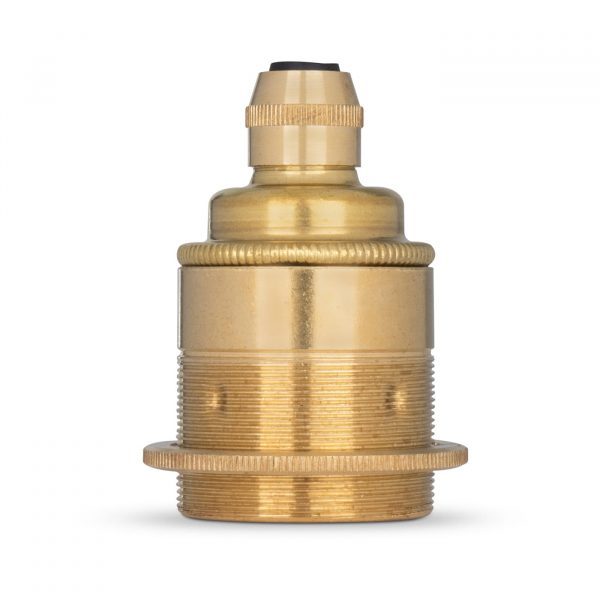 Lampenfassung E27 Vintage Messing gold inkl. 1 Gegenring für Elektrokabel oder Textilkabel