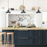 Moderne Küche mit Vintage-Stil und Industrie Hängelampen Relight Newton
