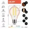 Spezifikationen für Dekorative E27 LED Filament Lampe, A60 Amber