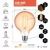 Spezifikationen für Dekorative E27 LED Filament Lampe, G95 Amber