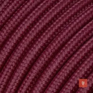 Textilkabel 2 adrig (zweiadrig) Bordeaux-Rot für Lampe als Lampenkabel - (2x0.75mm)