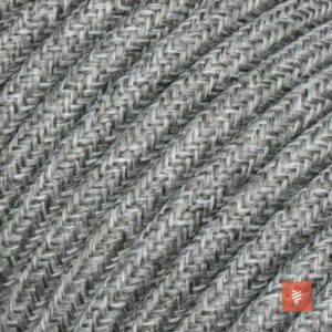 Textilkabel 2 adrig (zweiadrig) Grau-Melange für Lampe als Lampenkabel - (2x0.75mm)