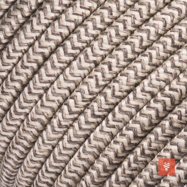 Textilkabel 2 adrig (zweiadrig) Leinen-Braun für Lampe als Lampenkabel - (2x0.75mm)