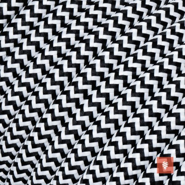 Textilkabel 2 adrig (zweiadrig) Schwarz-Weiß für Lampe als Lampenkabel - (2x0.75mm)