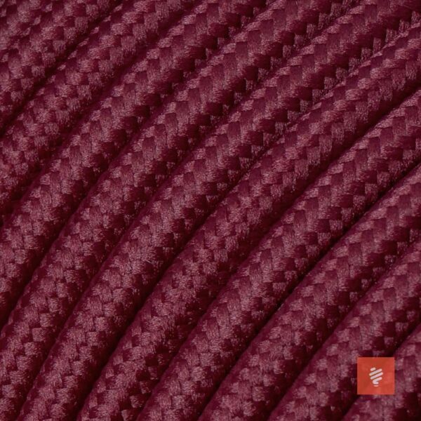 Textilkabel für Lampe, Rundkabel, dreiadrig (3x0.75mm²), Bordeaux-Rot