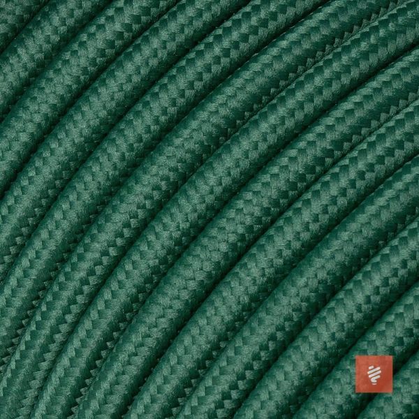Textilkabel 3 adrig (dreiadrig) Dunkelgrün für Lampe als Lampenkabel - (3x0.75mm)