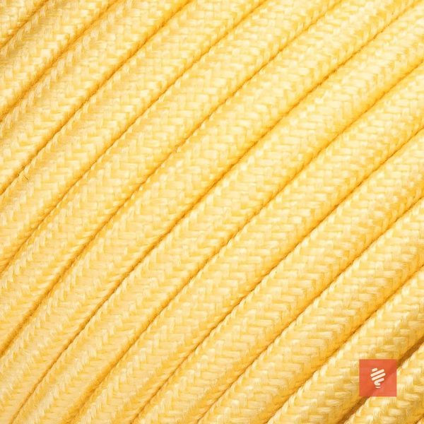 Textilkabel 3 adrig (dreiadrig) Gelb für Lampe als Lampenkabel - (3x0.75mm)