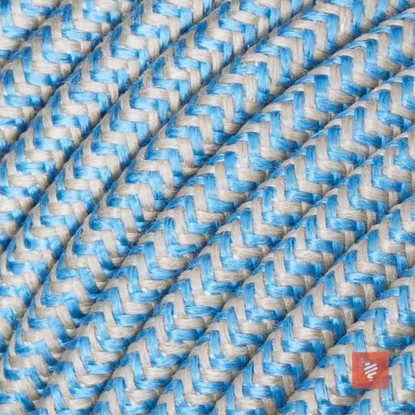 Textilkabel 3 adrig (dreiadrig) Leinen-Blau für Lampe als Lampenkabel - (3x0.75mm)