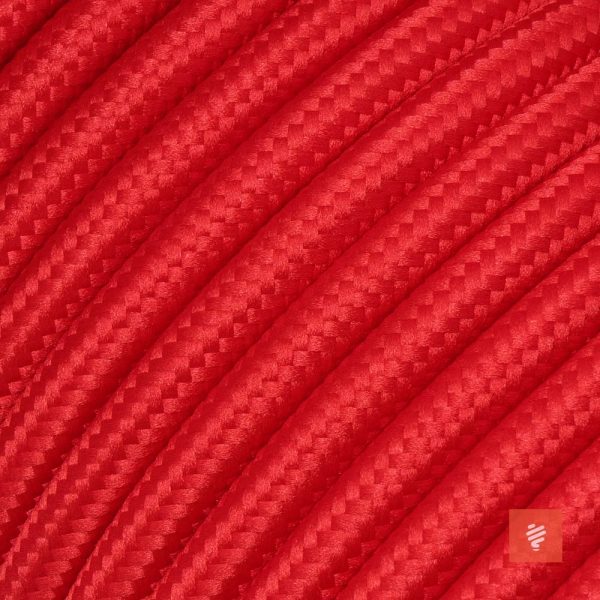 Textilkabel 3 adrig (dreiadrig) Rot für Lampe als Lampenkabel - (3x0.75mm)