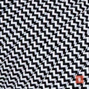 Textilkabel 3 adrig (dreiadrig) Schwarz-Weiß für Lampe als Lampenkabel - (3x0.75mm)