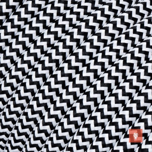 Textilkabel 3 adrig (dreiadrig) Schwarz-Weiß für Lampe als Lampenkabel - (3x0.75mm)