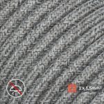 Textilkabel für Aufputz-Elektroinstallation Grau Melange - (3x1.5mm)