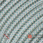 Textilkabel für Aufputz-Elektroinstallation, Leinen-Grün (3x1.5mm)