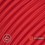 Textilkabel für Aufputz-Elektroinstallation Rot - (3x1.5mm)