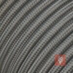 Textilkabel Pendellampe Grau, Textilkabel mit Lampenfassung aus Thermoplast und Eurostecker