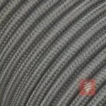 Textilkabel Pendellampe Grau, Textilkabel mit Lampenfassung aus Thermoplast und Eurostecker